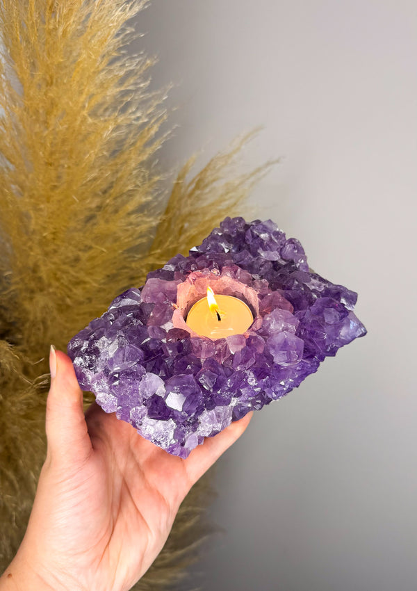 Porta Velas em Drusa de Ametista