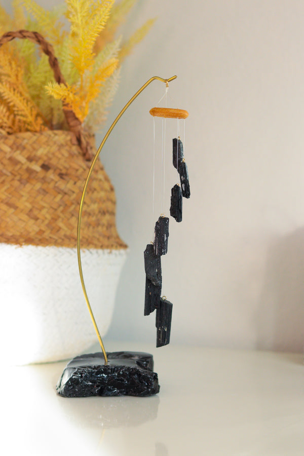 Móbile de Mesa Turmalina Negra e Obsidiana