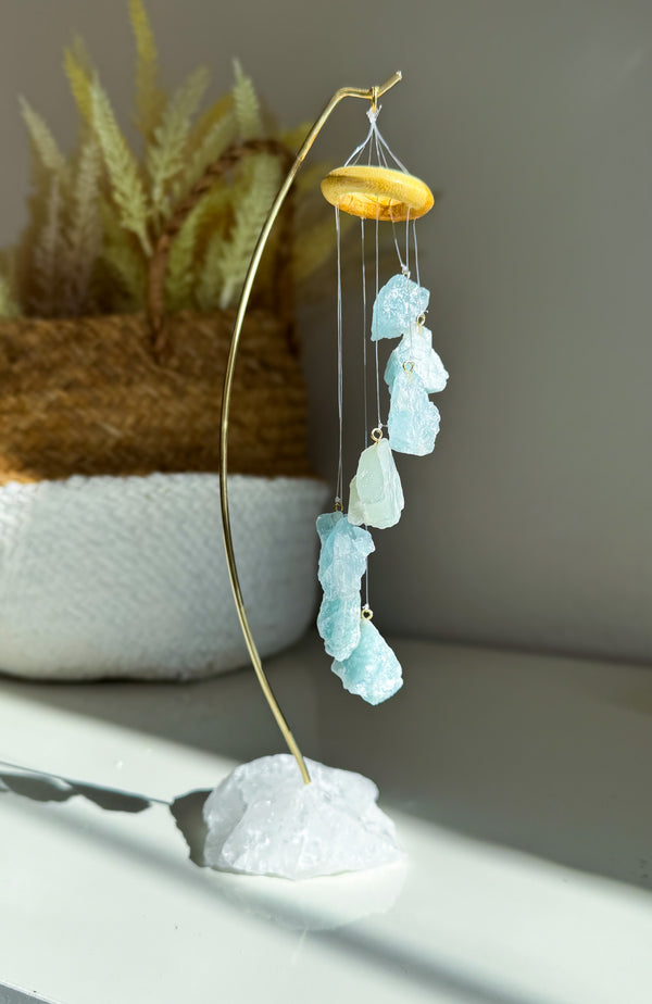 Móbile Água Marinha e Quartzo Branco | Cristal de 2026